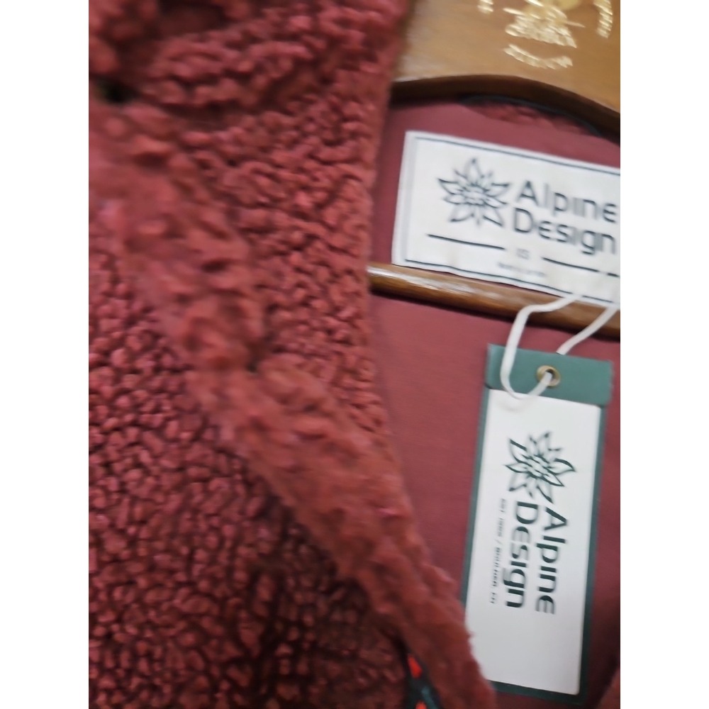 Alpine Design Women's Sherpa 1/4 Snap Pullover X Small Dark Auburn Fleece NWT - Picture 4 of 12